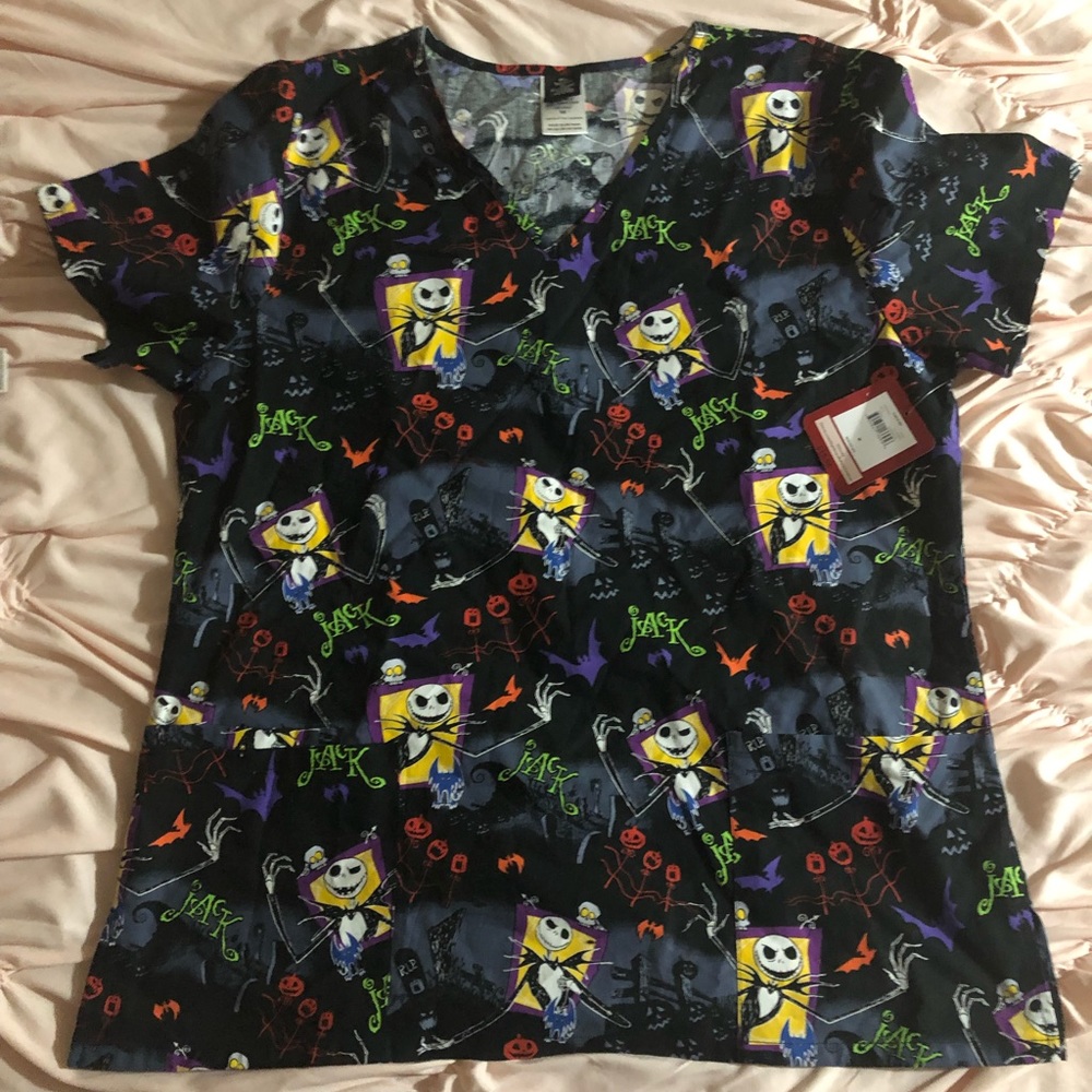 NWT Nightmare Before Christmas Scrub Top